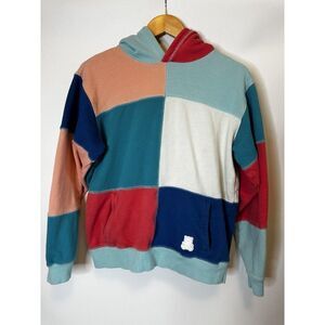 Rare Teddy fresh patchwork pullover hoodie size Small Men